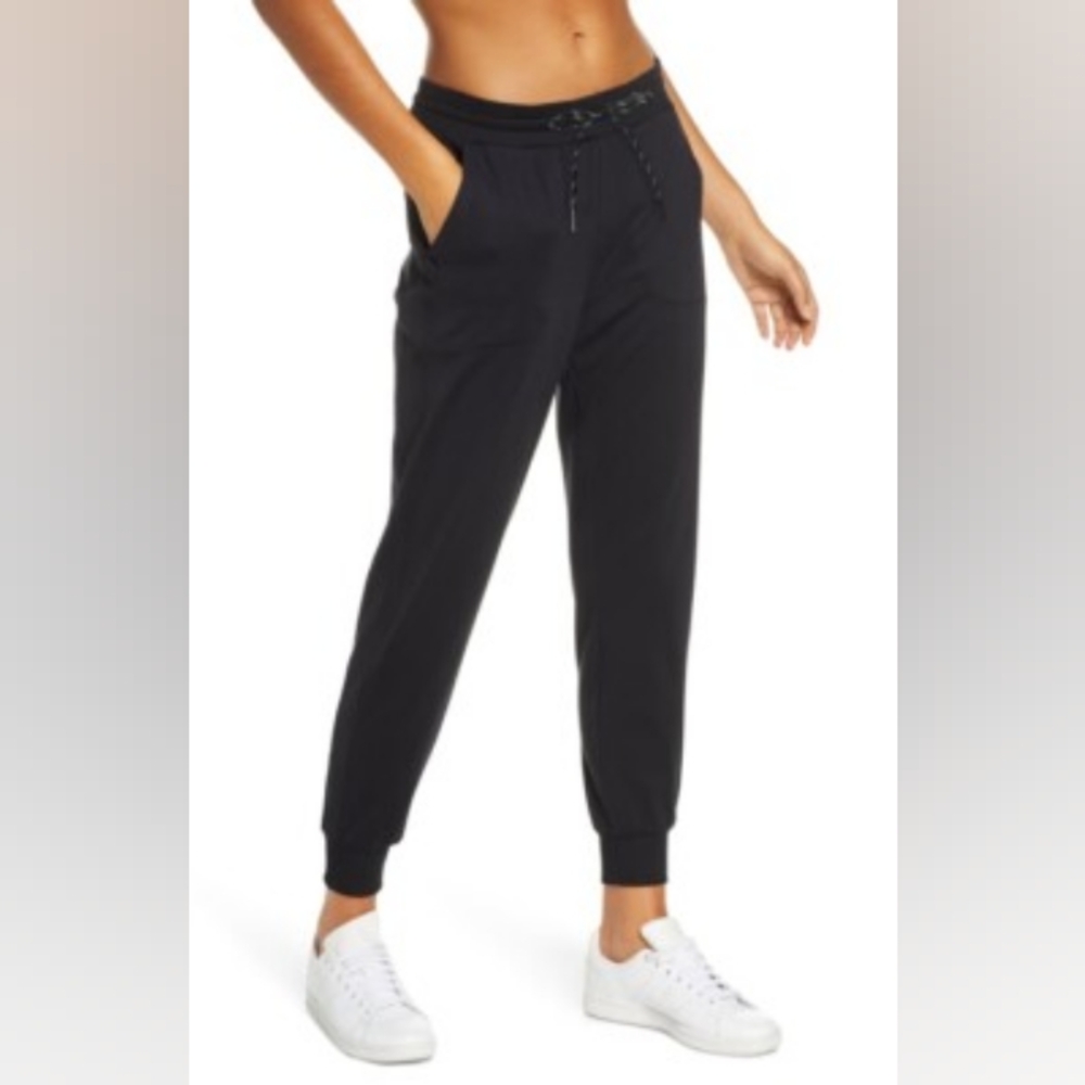 Zella Black Track Jogger Pants with Drawstring Waist Women's Size S Active Athle